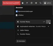 TYPO3 Benutzereinstellungen Dark Mode