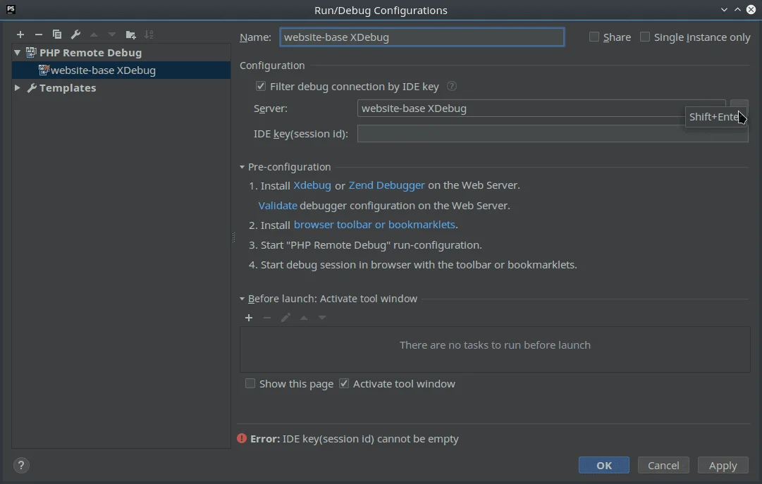 Enter name and Add Server