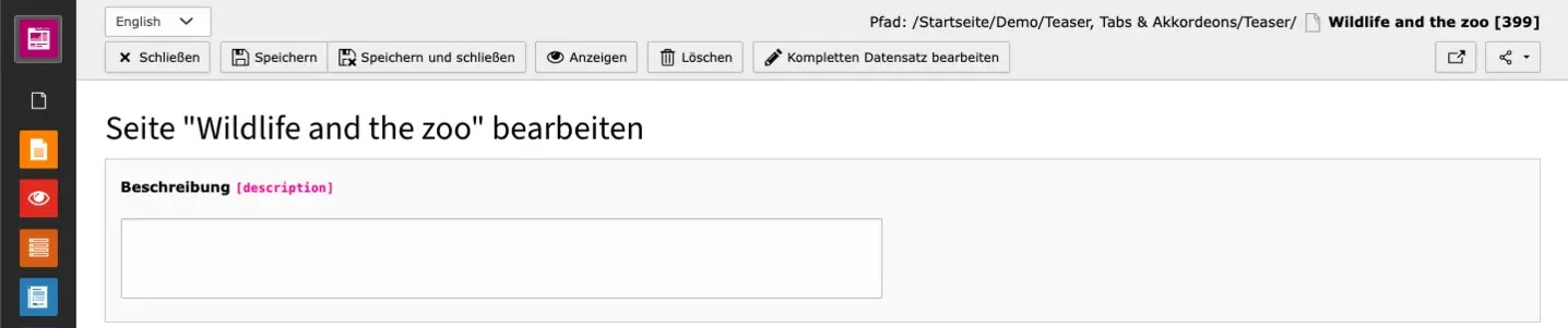 TYPO3 Backend Modul Dashboard Widget SEO Seiten ohne Meta-Beschreibung Seite bearbeiten