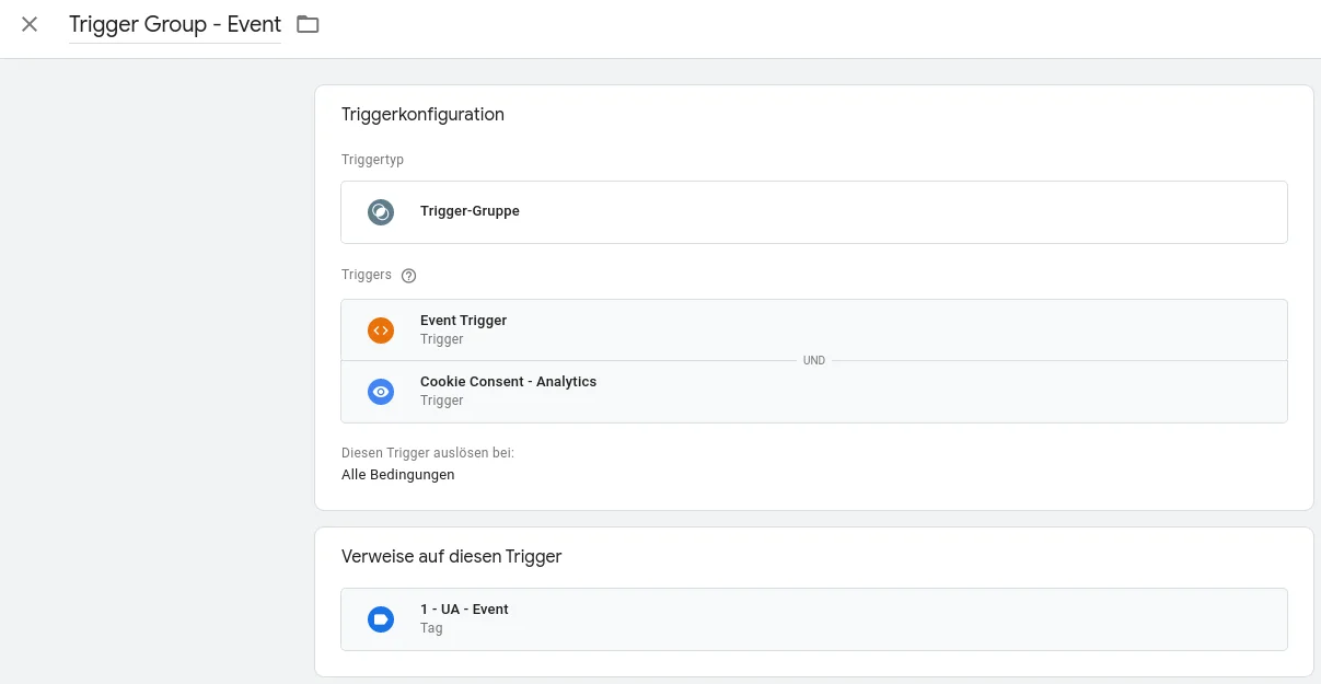 Google Tag Manager Trigger Group