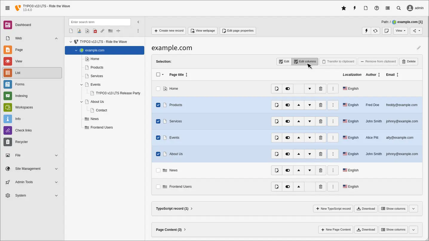 TYPO3 Massenbearbeitung von Dateieigenschaften