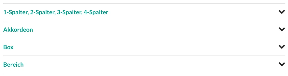 TYPO3 Content Element Grid Elements Accordion Frontend