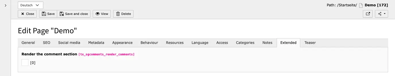 TYPO3 Page Properties Tab Extended