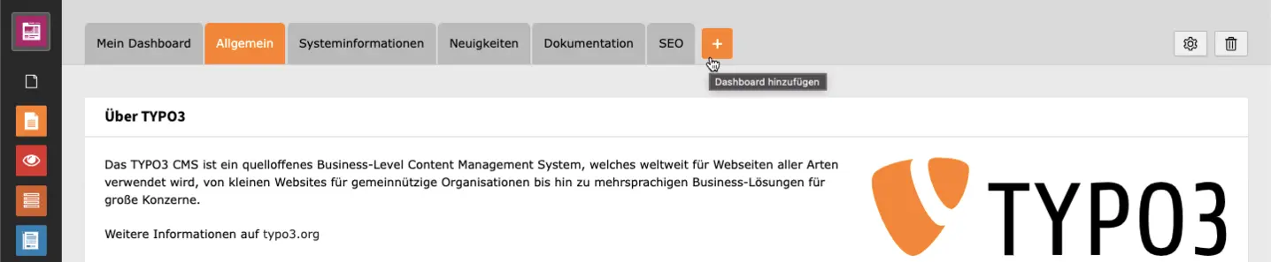 TYPO3 Backend Modul Dashboard hinzufügen