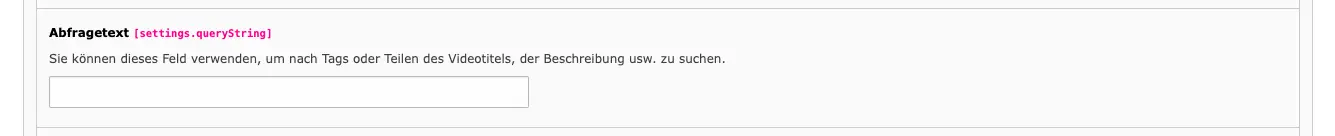 TYPO3 Vimeo Video Extension Abfragetext Filter