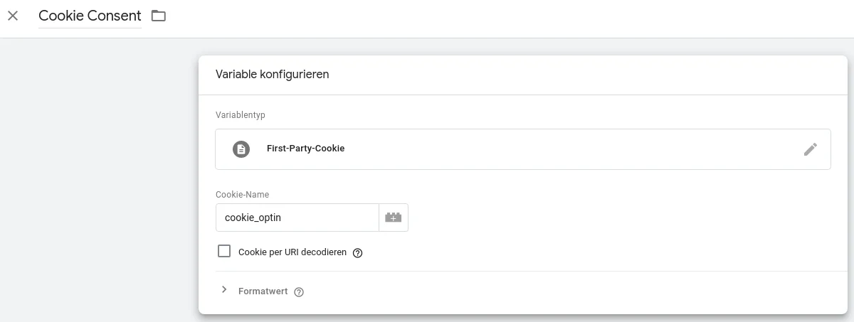 Google Tag Manager First-Party-Cookie