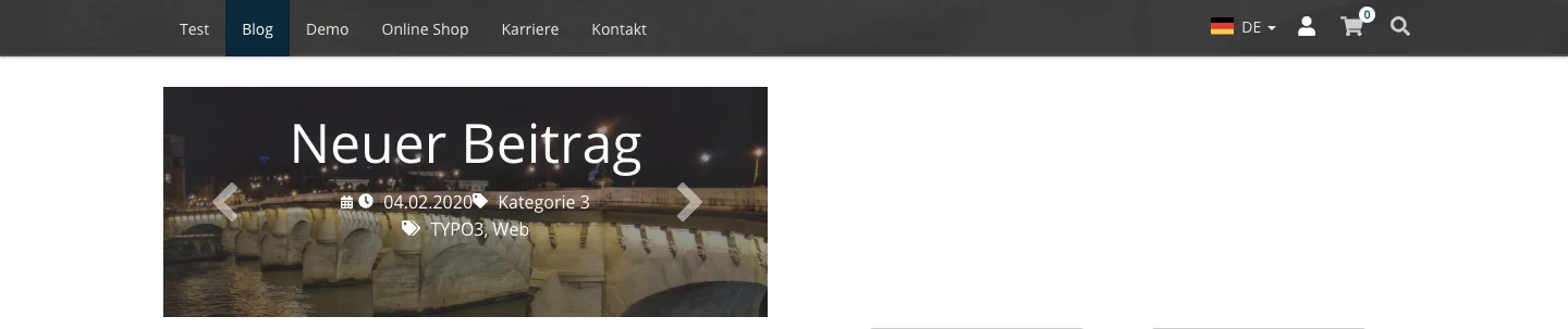 TYPO3 Content Element Latest News Frontend Grid Element 2 Columns