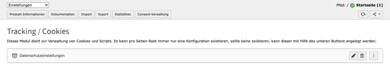 TYPO3 Cookie OptIn Extension Import Export