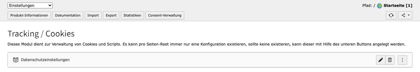 TYPO3 Cookie OptIn Extension Import Export